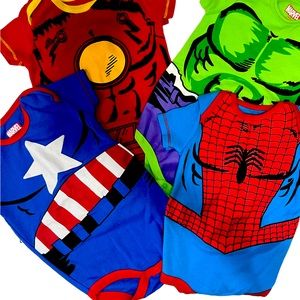 Toddler marvel onesies ! Superhero’s !